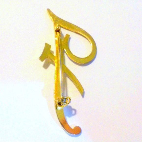 Vintage Gold Tone Initial F Brooch Pin in Script - Picture 3 of 3